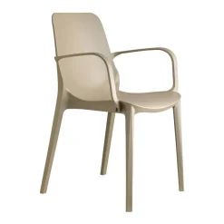 Krzesło Ginevra z podłokietnikami szare z tworzywa