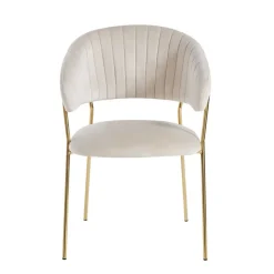 Krzesło Glamour velvet beżowe/ złote nogi