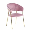 Krzesło Glamour velvet różowe/ złote