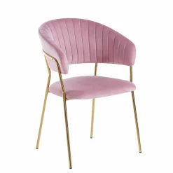 Krzesło Glamour velvet różowe/ złote