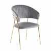 Krzesło Glamour velvet szare/ złote nogi