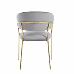 Krzesło Glamour velvet szare/ złote nogi