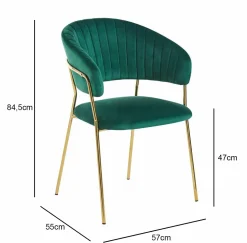 Krzesło Glamour velvet zielone/ złote