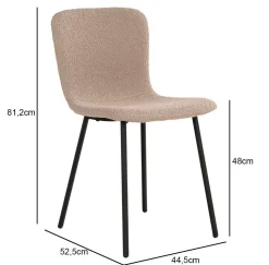 Krzesło Halden bouncle beżowe/ czarne