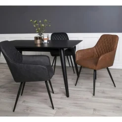 Krzesło Harbo brązowe vintage PU/ czarne