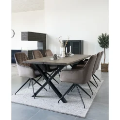 Krzesło Harbo obrotowe brązowe jasne  VIC/ czarne