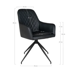 Krzesło Harbo obrotowe czarne PU/ czarne