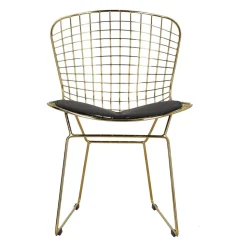 Krzesło Harry złote czarna poduszka