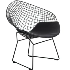 Krzesło HarryArm czarne poduszka czarna metalowe