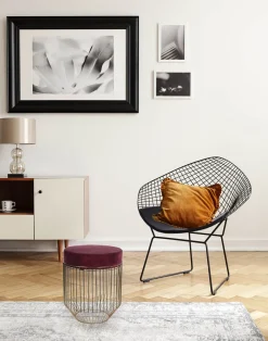 Krzesło HarryArm czarne poduszka czarna metalowe