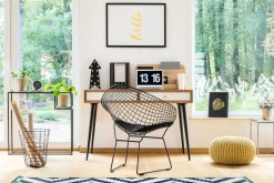 Krzesło HarryArm czarne poduszka czarna metalowe