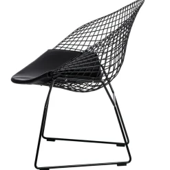 Krzesło HarryArm czarne poduszka czarna metalowe
