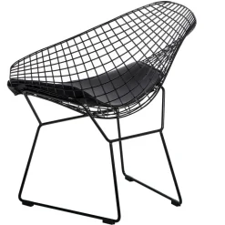 Krzesło HarryArm czarne poduszka czarna metalowe