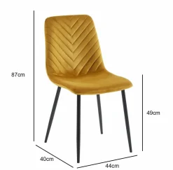 Krzesło Herman Velvet musztardowe