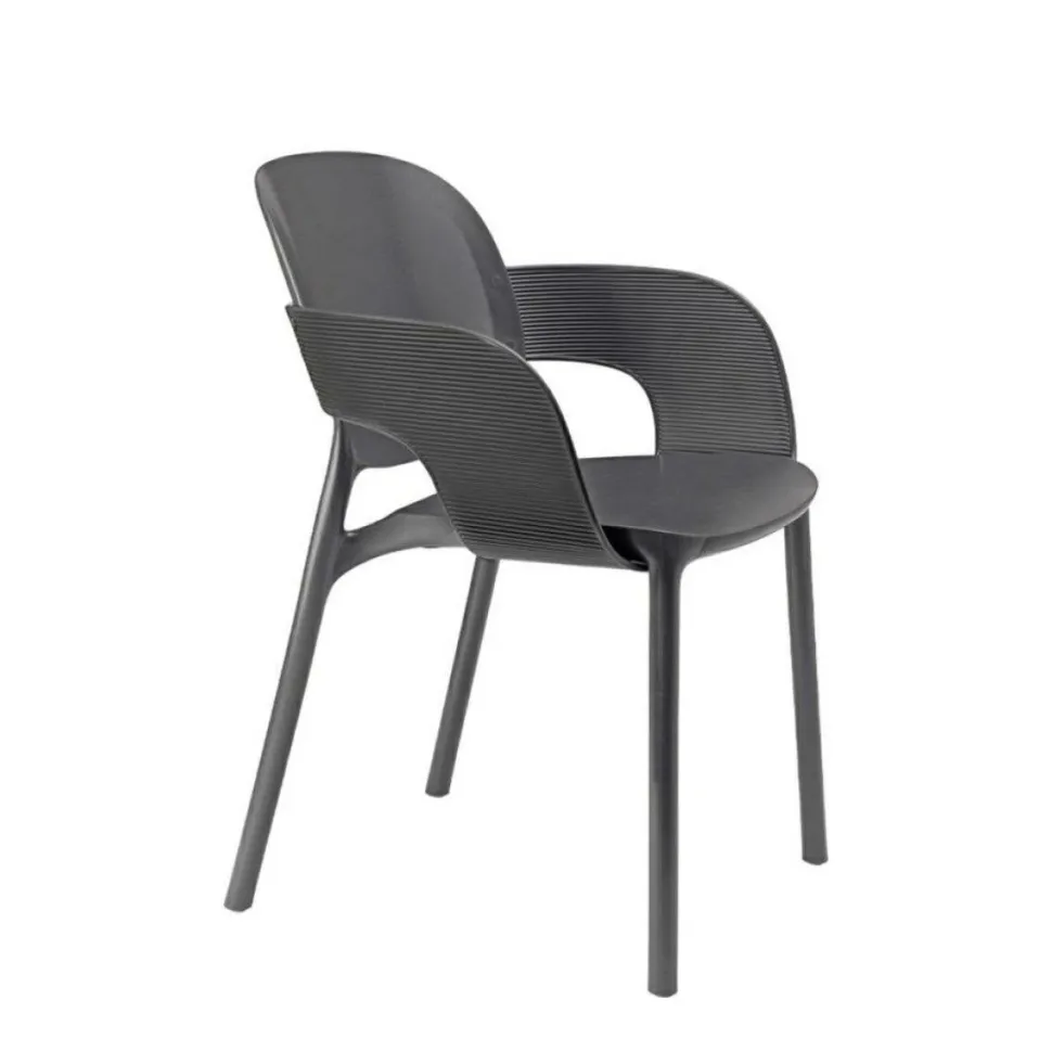 Krzesło Hug z podłokietnikami anthracite