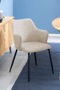 Krzesło Ilsa z podłokietnikami beżowe