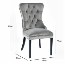 Krzesło Lael Velvet szare