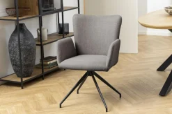 Krzesło Laura z podłokietnikami szary