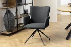 Krzesło Laura z podłokietnikami szary