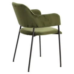 Krzesło Lima welurowe z podłokietnikami zielone tapicerowane