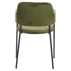 Krzesło Lima welurowe z podłokietnikami zielone tapicerowane