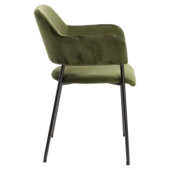 Krzesło Lima welurowe z podłokietnikami zielone tapicerowane