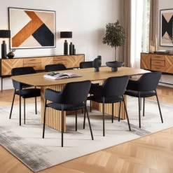 Krzesło Lima welurowe z podłokietnikami czarne tapicerowane