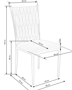 Krzesło Lina velvet szare/ złote