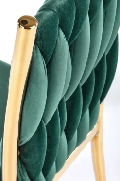 Krzesło Lina velvet zielone/ złote
