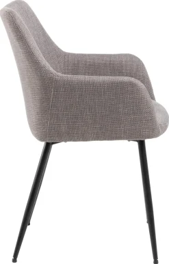 Krzesło Lizzy z podłokietnikami szare  jasne