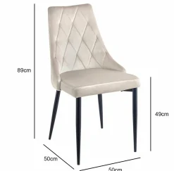 Krzesło Loretta velvet beżowe czarne