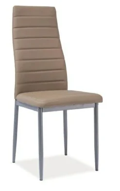 Krzesło Luisa - aluminium/ciemny beż PU