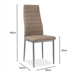Krzesło Luisa - aluminium/ciemny beż PU
