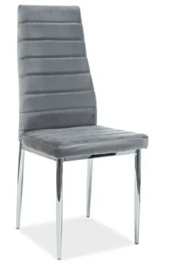 Krzesło Luisa Velvet - chrom/szary
