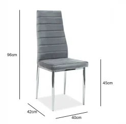 Krzesło Luisa Velvet - chrom/szary