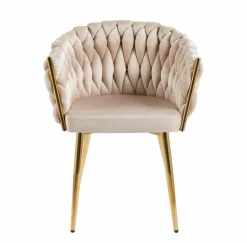 Krzesło Malaya Velvet beżowe/ nogi złote