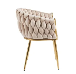 Krzesło Malaya Velvet beżowe/ nogi złote