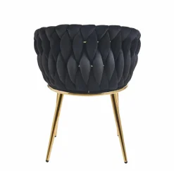 Krzesło Malaya Velvet czarne/ nogi złote