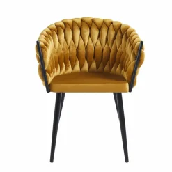 Krzesło Malaya Velvet musztardowy