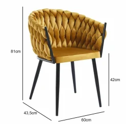 Krzesło Malaya Velvet musztardowy