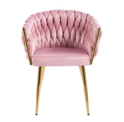 Krzesło Malaya Velvet różowe/ nogi złote