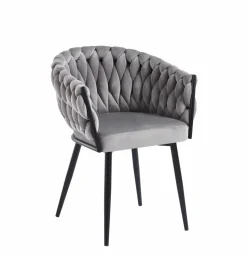 Krzesło Malaya Velvet szare