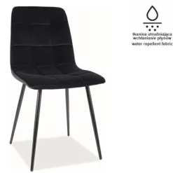 Krzesło Mello Matt Velvet  99 czarny