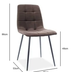 Krzesło Mello Velvet - brązowy Bluvel 48