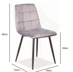 Krzesło Mello Velvet - szary Bluvel 14