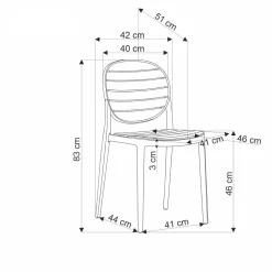 Krzesło Mindi z tworzywa biały