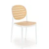 Krzesło Mindi z tworzywa biały/naturalny