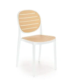 Krzesło Mindi z tworzywa biały/naturalny