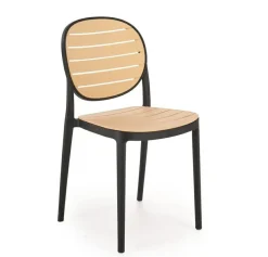 Krzesło Mindi z tworzywa czarny/naturalny