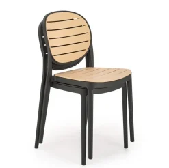 Krzesło Mindi z tworzywa czarny/naturalny